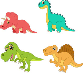 Cute little dinosaurs cartoon collection