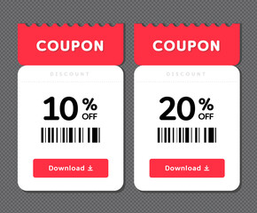 The shopping mall issues event coupons for discounts illustration set. tickets, coins, the market, the dollar, Barcode. Vector drawing. Hand drawn style.