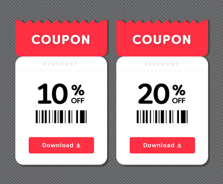 The shopping mall issues event coupons for discounts illustration set. tickets, coins, the market, the dollar, Barcode. Vector drawing. Hand drawn style.