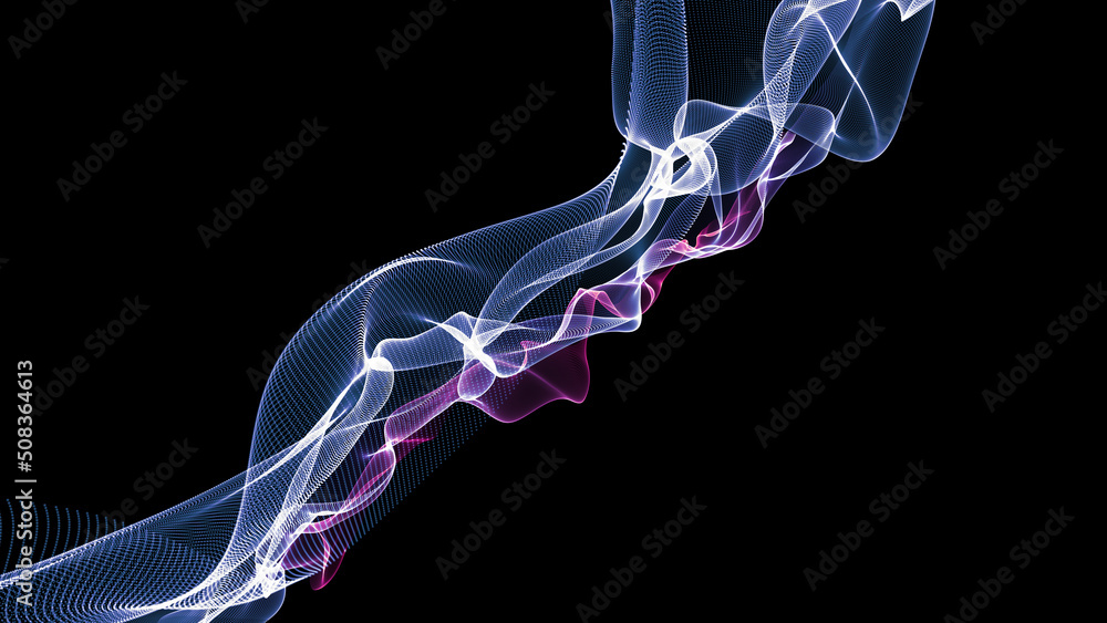 Aufkleber black abstract background with fluid. minimalistic dark background with particles.