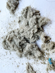 Dust from the vacuum cleaner in the house