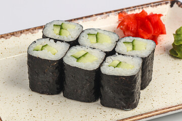 Japanese vegetarian roll with cucumber