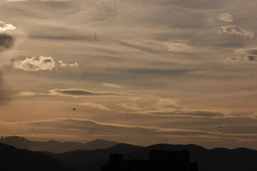 sunset over the city