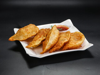 Caucasian traditional cuisine - cheburek with meat