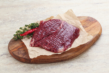Raw beef machete steak for grill