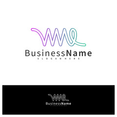 Letter WME logo design vector template, Initial WME logo concepts illustration.