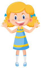 Cute girl with curly hair cartoon