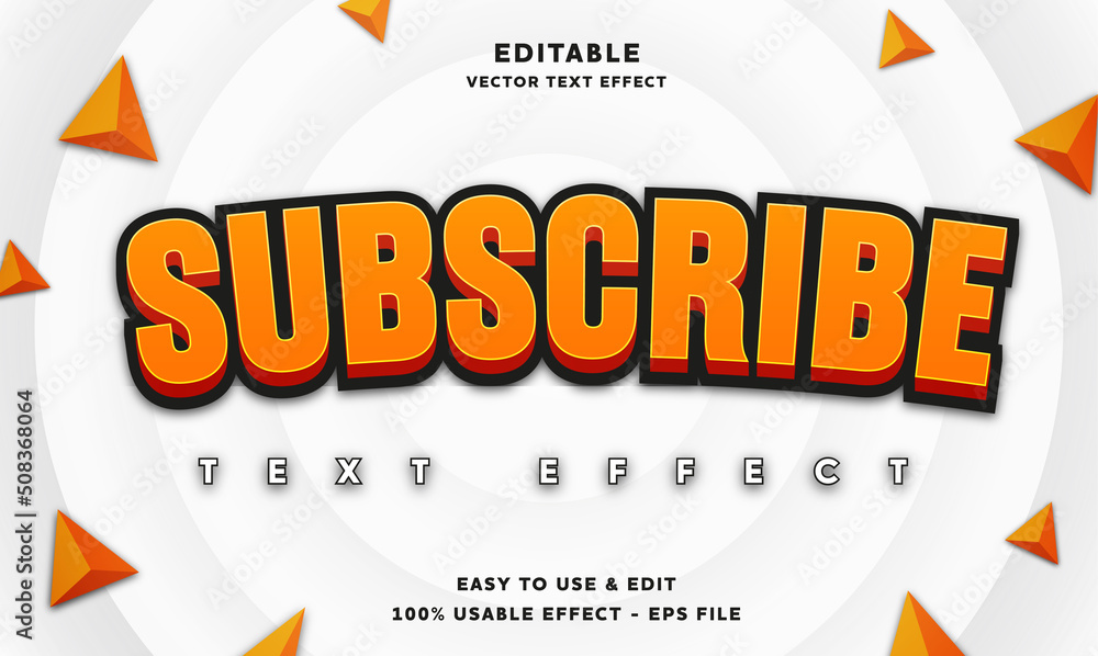 Poster subscribe editable text effect with modern and simple style, usable for logo or campaign title