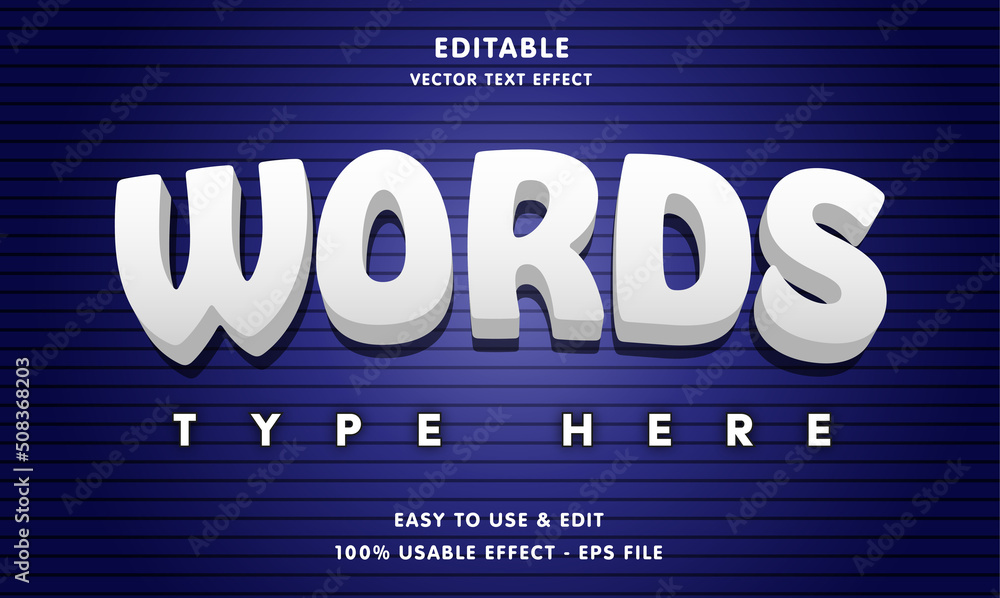 Poster words editable text effect with modern and simple style, usable for logo or campaign title