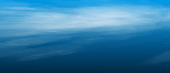 Naklejka na ściany i meble Blue sea with waves and sky with clouds