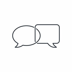 Two different related voice messages. Discussion. Vector linear icon isolated on white background.