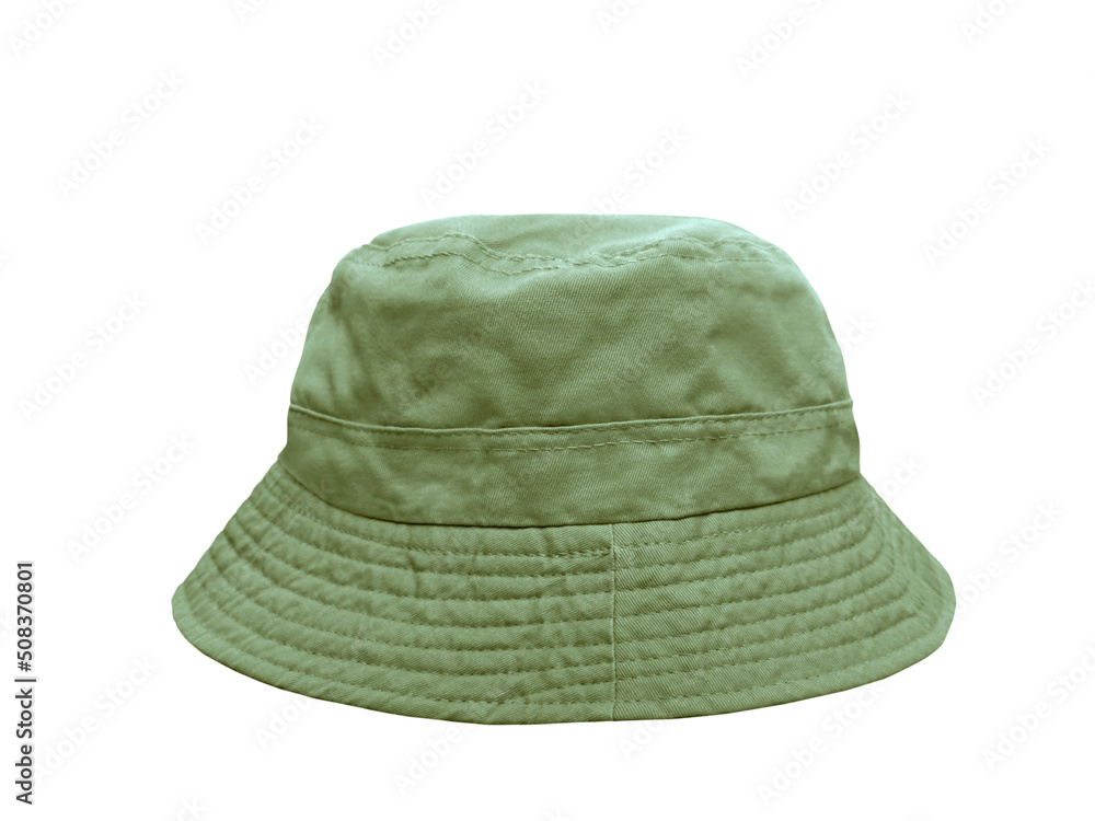 Poster green bucket hat isolated on white background