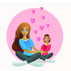 Mom and daughter love each other