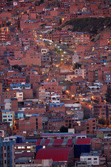 Brick housing on a steep hillside, La Paz, Bolivia, South America
