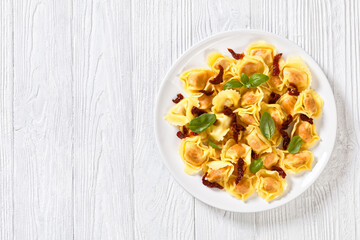 italian Tortelloni stuffed with sun dried tomatoes