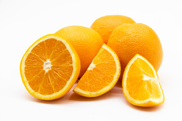 Fresh orange fruit isolated on white background.