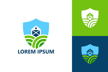 Agriculture shield logo template design vector