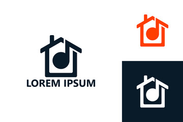 Music house logo template design vector