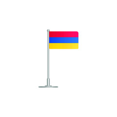 flag of Armenia. flag Armenia on flagpole. vector icon isolated on white background