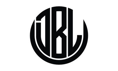 DBL shield in circle logo design vector template. lettermrk, wordmark, monogram symbol on white background.