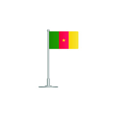 flag of Cameroon. flag Cameroon on flagpole. vector icon isolated on white background