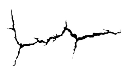 Ground crack. Earthquake and ground cracks, hole effect, craquelure and damaged wall texture. Vector illustrations can be used for topics earthquake, crash, destruction.