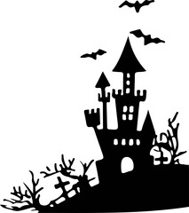 Halloween house silhouette