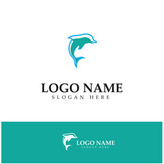 Fototapeta premium dolphin icon logo design symbol vector