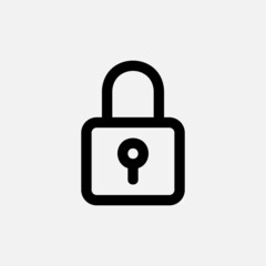 Padlock icon in line style about essentials, use for website mobile app presentation