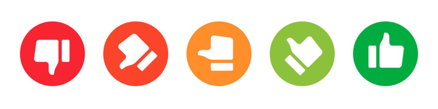 Rating thumbs, vector icons