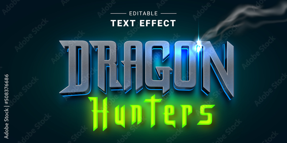 Poster editable text style effect - glowing text style theme. backlight neon text