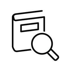 Book search icon vector graphic illustration