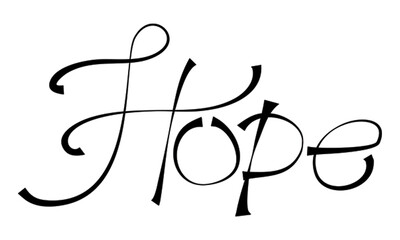 hope hand writing illustration vector design illustration line art 
