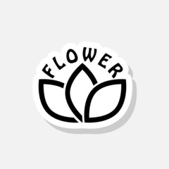 Lotus flower glyph icon sticker sign for mobile concept and web design