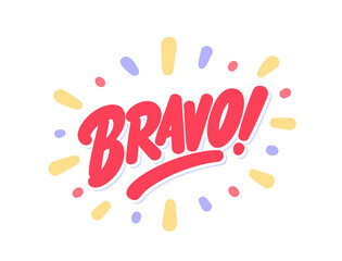 Bravo. Vector handwritten lettering text.