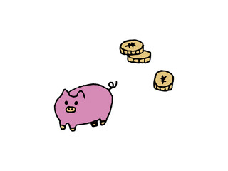 豚の貯金箱のイラスト
