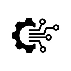 Digital transformation glyph icon vector on white background. Flat vector digital transformation icon symbol sign from modern general collection for mobile concept and web apps design.