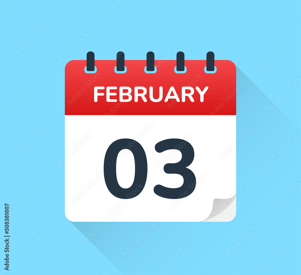 Aufkleber february 3 calendar day - schedule an appointment vector design template
