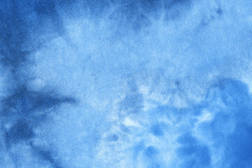 Abstract tie dye indigo blue fabric cloth Boho pattern texture for background or groovy wedding...