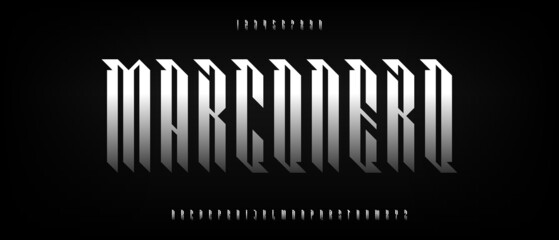 Modern creative condensed alphabet with urban style template