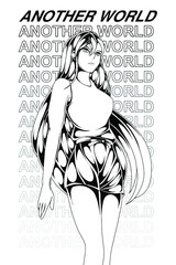another world is amazing illustration line art