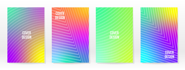 Minimal Poster. Pastel Soft. Rainbow Gradient Set.