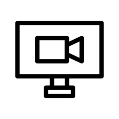 video conference icon or logo isolated sign symbol vector illustration - high quality black style vector icons
