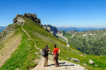 Bergwanderer in den Allgäuer Alpen