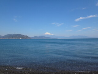 Mt. Fuji seen from the beach