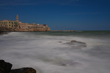 Molfetta, Italy, view of the old town by the coastline 