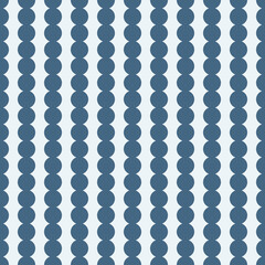 Blue columns made of circles for interior decoration. Seamless pattern of minimal style in the form of circles in a row, connected in columns.