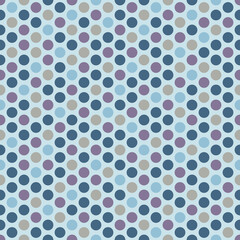 Color decor polka dots in vector. Decor polka dots of blue and pink colors predominantly. Interior design and packaging in polka dots.