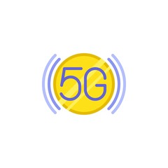 5G connection flat icon