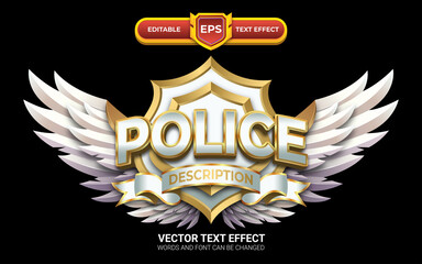Police 3d Logo or Emblem with Editable Text Effect